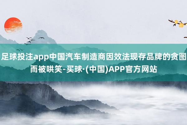 足球投注app中国汽车制造商因效法现存品牌的贪图而被哄笑-买球·(中国)APP官方网站