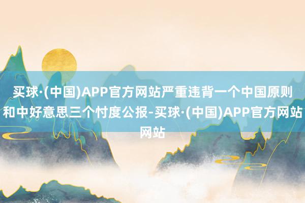 买球·(中国)APP官方网站严重违背一个中国原则和中好意思三个忖度公报-买球·(中国)APP官方网站