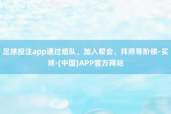 足球投注app通过组队、加入帮会、拜师等阶梯-买球·(中国)APP官方网站