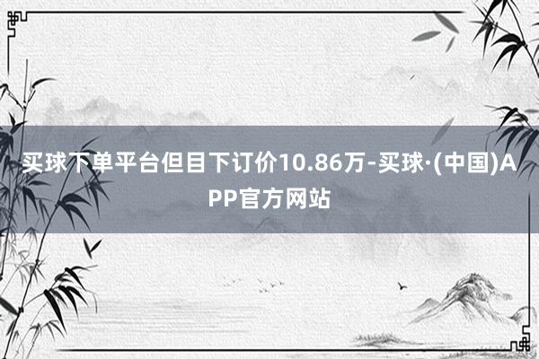 买球下单平台但目下订价10.86万-买球·(中国)APP官方网站