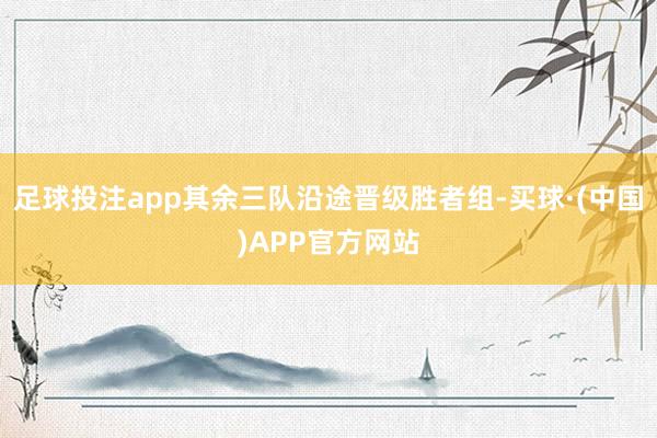 足球投注app其余三队沿途晋级胜者组-买球·(中国)APP官方网站