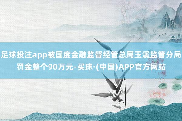 足球投注app被国度金融监督经管总局玉溪监管分局罚金整个90万元-买球·(中国)APP官方网站