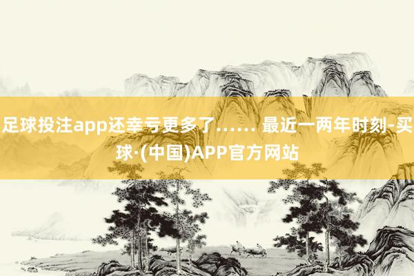 足球投注app还幸亏更多了…… 最近一两年时刻-买球·(中国)APP官方网站