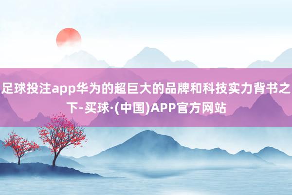 足球投注app华为的超巨大的品牌和科技实力背书之下-买球·(中国)APP官方网站