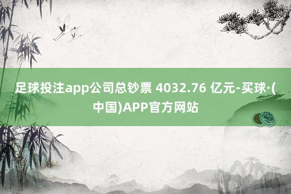 足球投注app公司总钞票 4032.76 亿元-买球·(中国)APP官方网站