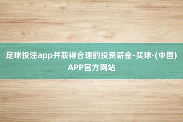 足球投注app并获得合理的投资薪金-买球·(中国)APP官方网站