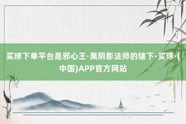 买球下单平台是邪心王·黑阴影法师的辖下-买球·(中国)APP官方网站