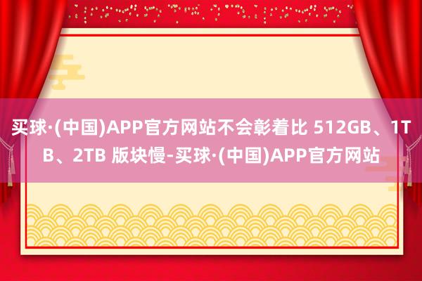 买球·(中国)APP官方网站不会彰着比 512GB、1TB、2TB 版块慢-买球·(中国)APP官方网站