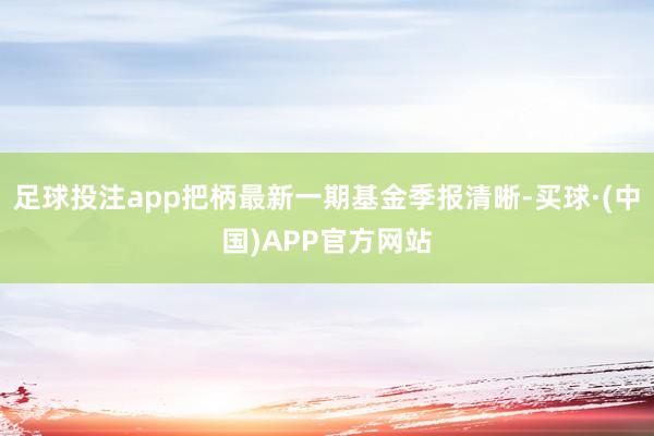 足球投注app把柄最新一期基金季报清晰-买球·(中国)APP官方网站