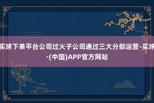 买球下单平台公司过火子公司通过三大分部运营-买球·(中国)APP官方网站