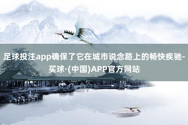 足球投注app确保了它在城市说念路上的畅快疾驰-买球·(中国)APP官方网站