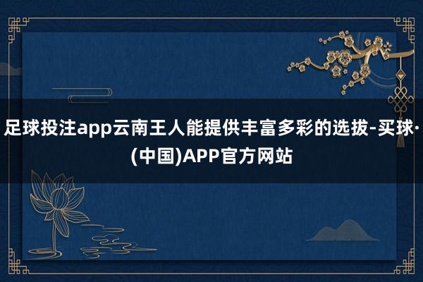 足球投注app云南王人能提供丰富多彩的选拔-买球·(中国)APP官方网站