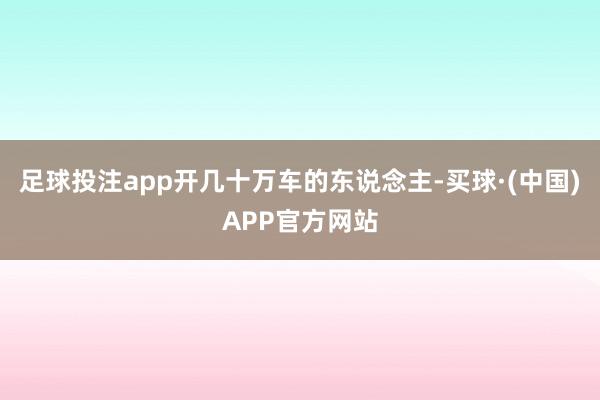 足球投注app开几十万车的东说念主-买球·(中国)APP官方网站