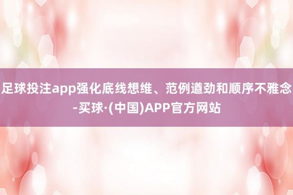 足球投注app强化底线想维、范例遒劲和顺序不雅念-买球·(中国)APP官方网站