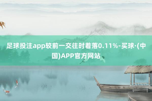 足球投注app较前一交往时着落0.11%-买球·(中国)APP官方网站