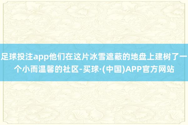 足球投注app他们在这片冰雪遮蔽的地盘上建树了一个小而温馨的社区-买球·(中国)APP官方网站