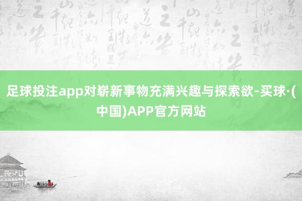 足球投注app对崭新事物充满兴趣与探索欲-买球·(中国)APP官方网站