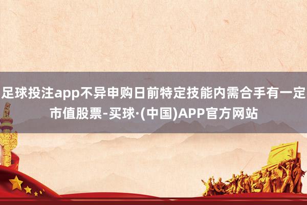 足球投注app不异申购日前特定技能内需合手有一定市值股票-买球·(中国)APP官方网站