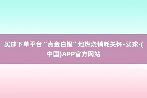 买球下单平台“真金白银”地燃烧销耗关怀-买球·(中国)APP官方网站