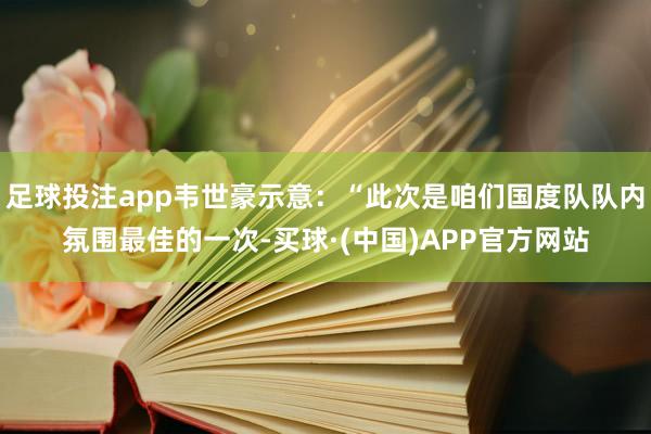 足球投注app韦世豪示意：“此次是咱们国度队队内氛围最佳的一次-买球·(中国)APP官方网站