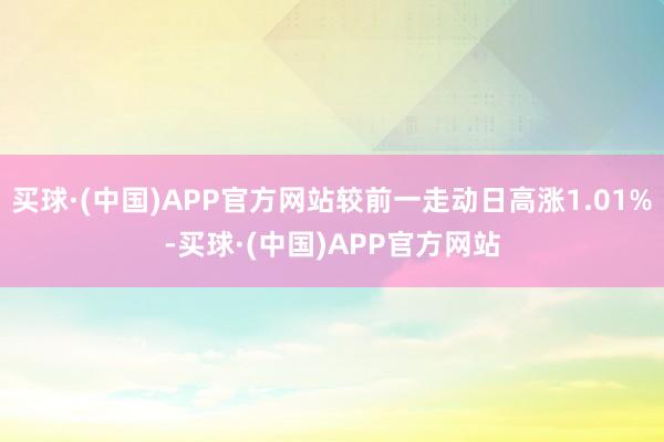 买球·(中国)APP官方网站较前一走动日高涨1.01%-买球·(中国)APP官方网站